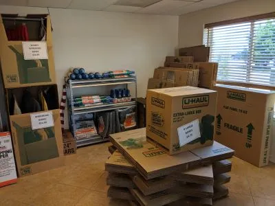 Assortment of moving boxes